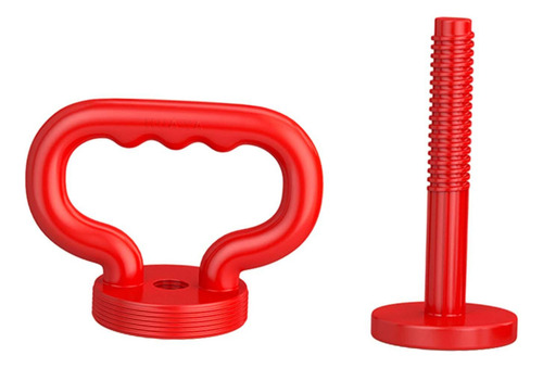 Mango De Kettlebell Ajustable Convertidor De Mancuernas Rojo