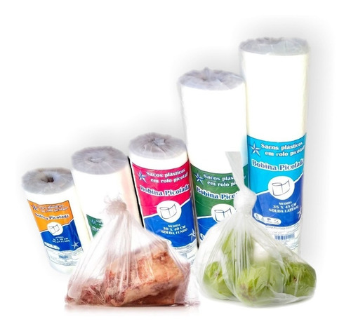 Imagem 5 de 9 de Bobina Plastica Picotada 30x40 C/500 Sacos P/3kg Alimentos
