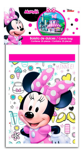 Bolsas Bolsita Dulces Fiesta 25 Pzs Minnie Mouse Mimi Mod2