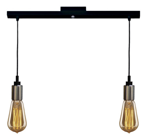 Portalamparas Vintage E27 Colgante Vancouver 2 Luces Lineal