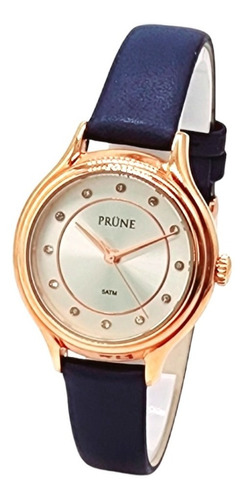 Reloj De Mujer Prune Sumergible Malla Cuero Garantía