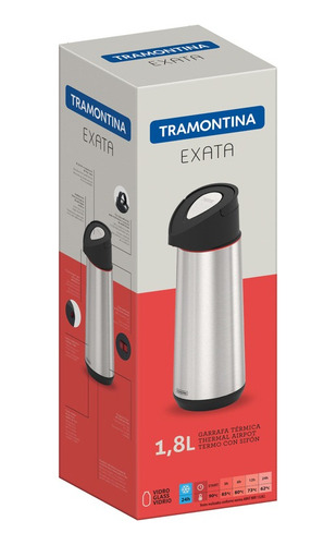 Termo Bomba Tramontina Exata Acero Inoxidable 1.8 Lts