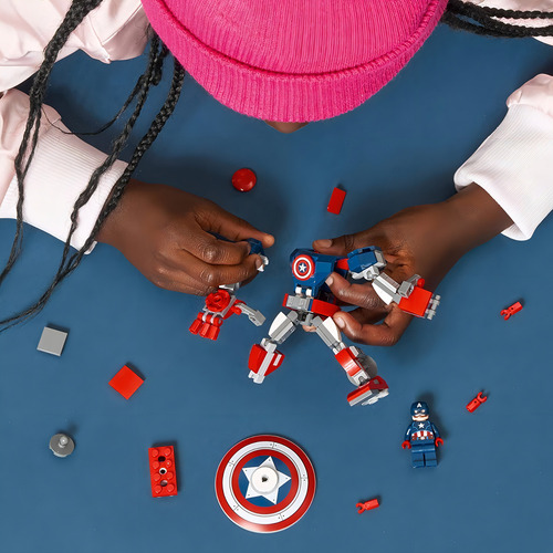 Juguete Lego Mecha Armor de Capitán América Marvel, número de piezas: 121
