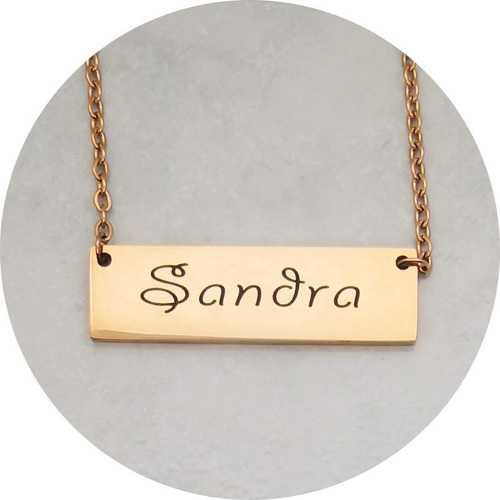 Imagen 1 de 6 de Collar Dije Nombre Grabado Láser Personalizado M1061