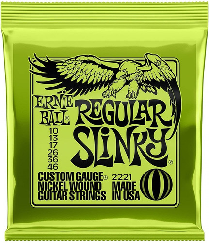 Imagem 2 de 5 de Jogo De Cordas 010 Ernie Ball 2221 Slinky + Palheta Gibson !