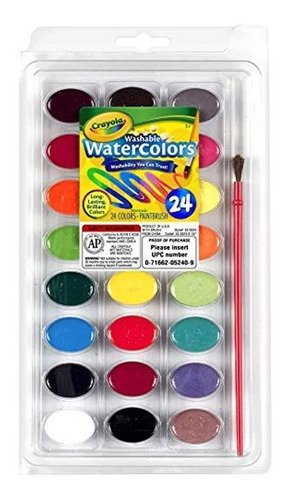 Aacuarelas Lavables Crayola, 24 Colores (53, 0524), Paquete