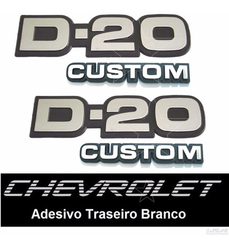 Emblemas D20 Custom + Faixa Branca - 1993 À 1997