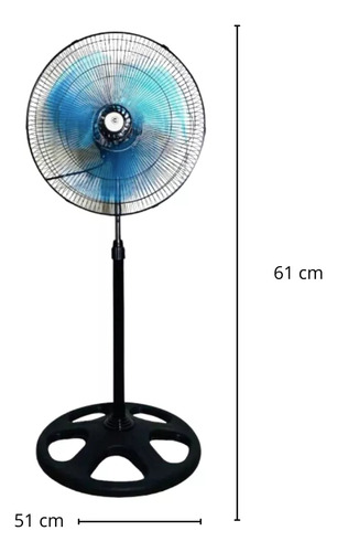 Ventilador 3 En 1 De Piso Pared Pedestal 3 Aspas Color Negro