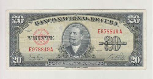 Billete Caribe 20 Pesos 1949 (c85)