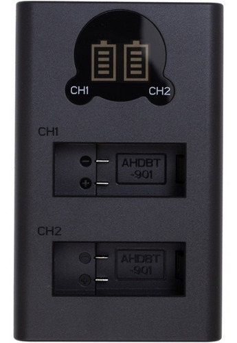 Cargador Usb Doble Frasa P/baterias Ahdbt-901 Hero 9 Go Pro