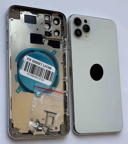 Carcasa Chasis Para iPhone 11 Pro Max Plata/blanco