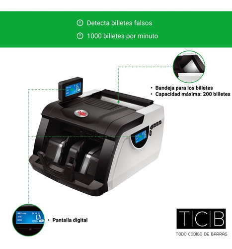 Imagen 4 de 6 de Contadora Billetes Dynapos Bc1020m Deteccion Falsos Uv Auto