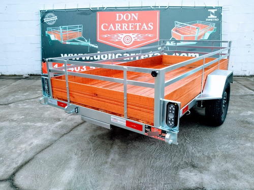 Imagem 3 de 4 de Carretinha Reboque Novo Galvanizada 1,40x2,50 Com Cesta