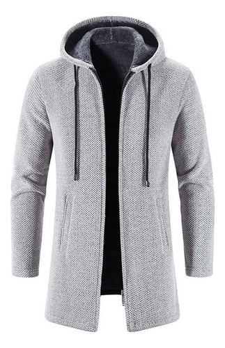 Chaqueta Larga Con Capucha Y Forro Polar Para Hombre Zz