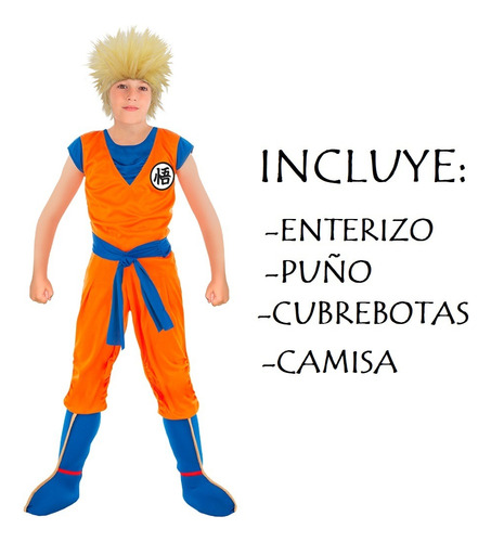 Disfraz De Goku Dragon Ball Para Niño Talla: 4     