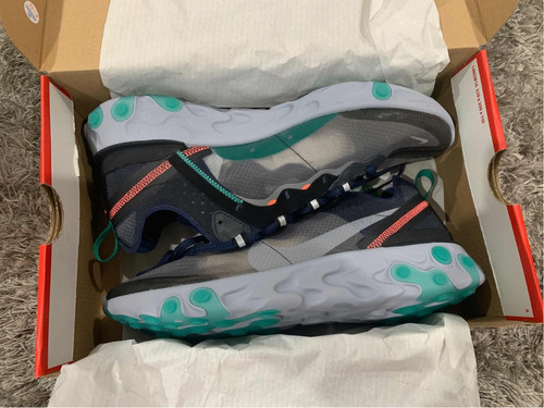 Sneakers Nike React Element 87 Black Neptune Green Original