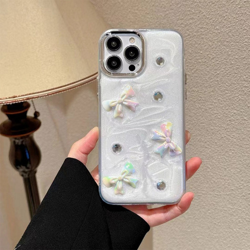 Funda Case Alta Calidad Moda Tpu Para iPhone Lazo 3d Destello De Arena Movediza