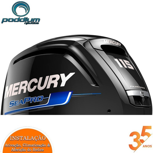 Imagem 5 de 8 de Motor De Popa Mercury 115hp Ct Sea Pro 4t + Frete Et Poddium