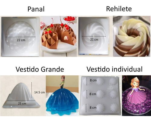 Kit De Moldes Rehilete, Panal, Vestido Gde Y Vestido Ind.