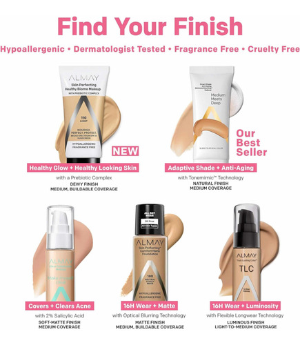 Almay Base De Maquillaje Skin Perfecting Healthy Biome