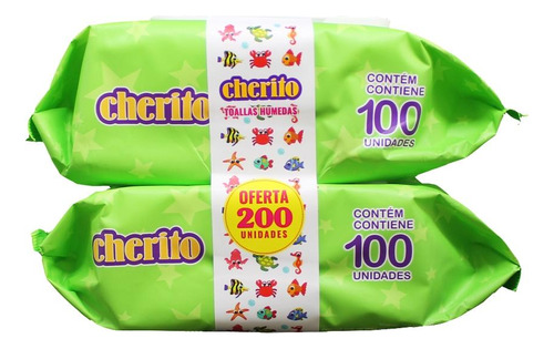 Pack Cherito Toallitas Húmedas 100 X2