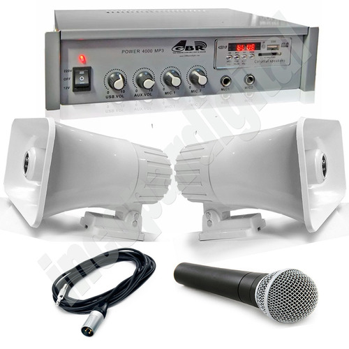 2 Parlantes Bocinas+ampli 12v Auto Publicidad Móvil Bt+mic