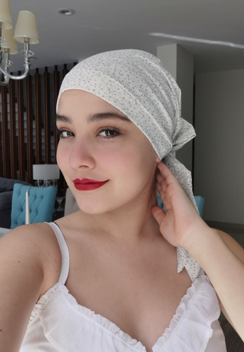 Imagen 2 de 5 de Turbante Oncologico En Algodon Mod. Alpha Estampado