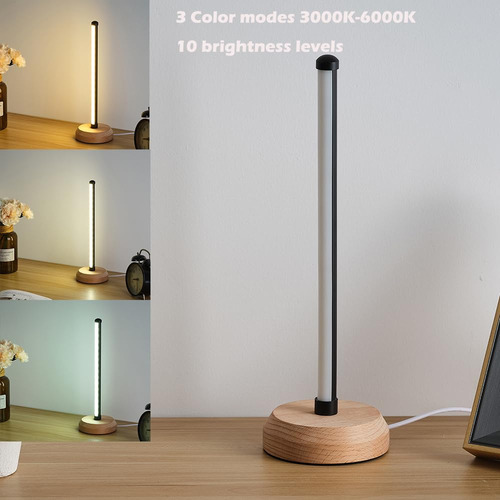 Lámpara De Mesa Led De Madera Moderna Lámpara De Noche Con 3