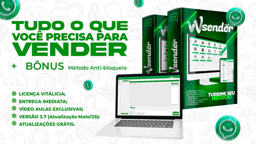 Wasender 3.7.0 + Revenda + Aulas + Bônus + Código Fonte