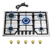 Comprar Parrilla A Gas Estufas Acero Inoxidable Vidrio 5 Quemadores