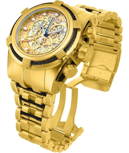 Relógio Invicta Zeus Bolt Skeleton Gold Black 100% Original