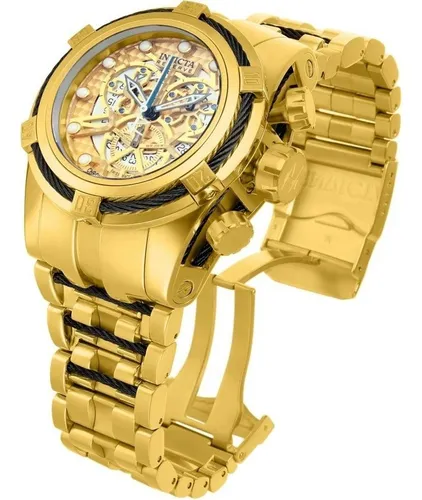 Reloj Invicta Zeus Bolt Skeleton Gold Black 100 original