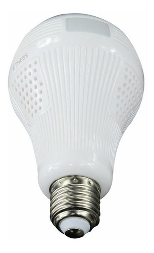 Imagen 2 de 5 de Lampara Wifi Led Ip Camara Hd 360° Ojo Pez Espia Graba Sdmic Color Blanco