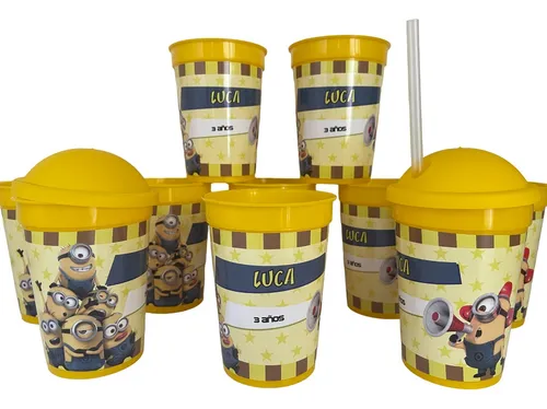 comprar 20 Vasos Personalizados Con Sorbetes Milkshake. Todo Forrado