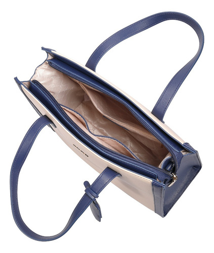 Bolsa tote Enso Casual color beige/azul marino