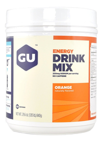 Gu Energy Drink Mix Suplemento Isotônico Pote Com 840g Sabor Laranja