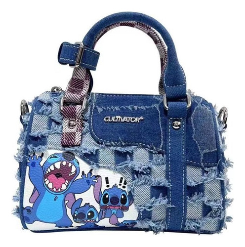 Bolso De Hombro Rasgado De Mezclilla Con Estampado Stitch Pa