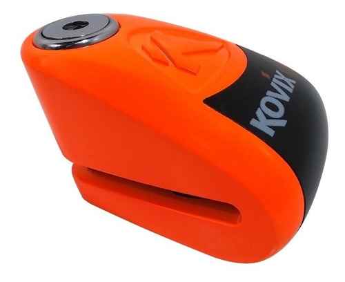 Imagen 3 de 9 de Traba Disco Kovix Con Alarma Naranja Perno 10mm Hanex Um