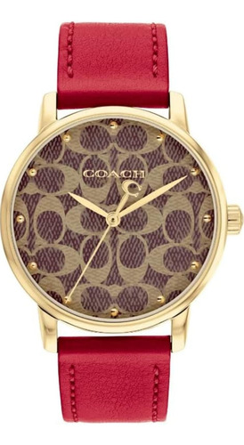 Reloj Coach 14503874 Rojo En Fondo Con Logo Coach Para Mujer