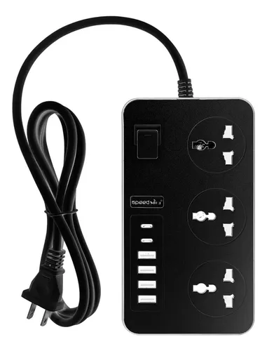 Multitoma Extensión Toma Corriente 3 Puestos Usb C Cargador