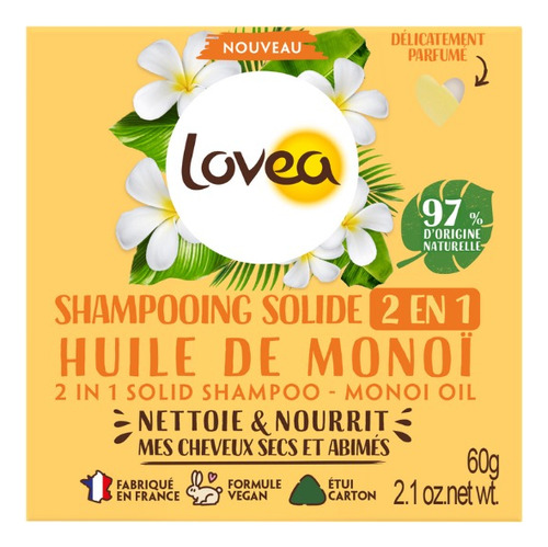 Shampoo Solido 2 En 1  Aceite De Monoi. Lovea. Agronewen.