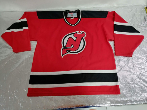  Jersey  Nw Jersey Devils Vintage Talla L Hockey Ccm Ruso