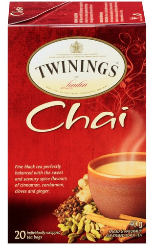 Té Chai Twinings Of London 20 Bolsas