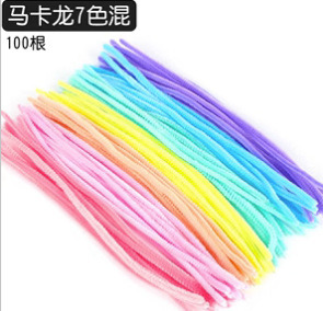 Macarrón 7 Colores, 15cm, 100 Piezas, Colorido