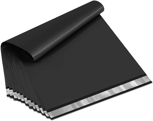 100 Bolsas Sobres De Plástico Para Paquetería Color Negro Mate