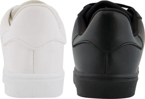 Tenis Combo Dama Urban Shoes 1009 Blanco Negro Casual Urbano