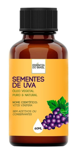 Óleo Vegetal De Sementes De Uva - 60ml Puro E Natural