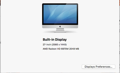 iMac 27 3.4gh Core I7 8gb Ddr3 Amd Radeon Hd6970m 2048 Mb