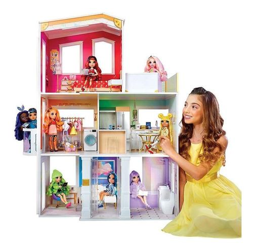 Rainbow High House Mega Casa De Madeira Com 3 Pisos 574330