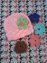 Comprar Gorro Tejido Bebe Con Flores Intercambiables